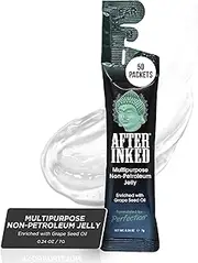 After Inked Tattoo Aftercare Non-Petroleum Jelly - With Grape Seed Oil, Essential for Tattoo Kit, PMU & Piercing Aftercare - Multipurpose Ointment - 7g Reclosable Packet (50-Pack)