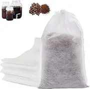 No Mess Cold Brew Bags, 60PCS Cold Brew Coffee Filters 6”x 10” Disposable French Press Filter Bags Fine Mesh Brewing Bags with Drawstring for Iced Coffee Maker Hot Tea in Mason Jar or Pitcher
