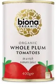 Biona Organic Whole Plum Peeled Tomatoes 400g
