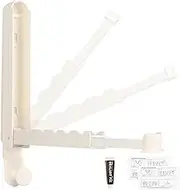 Clothes Hook Foldable Clothes Fan Clothes Dryer Balcony Clothes Airer Extendable Clothes Rail Wall Mounted Foldable for Laundry Room Bedroom Bathroom Beige