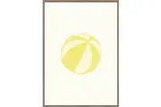 Rayell Wood Framed Kids Wall Hanging Artwork Beach Ball Natural Cream 50x70cm
