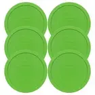 Pyrex 7402-PC Green Plastic Round 6/7 Cup Storage Lid Cover 6PK for Glass Bowl