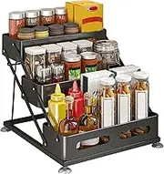 Kitchen Condiment Rack, Condiment Storage Rack, Condiment Organizer for Cabinets - Condiment Organizer and Storage, Household Storage for Oil, Salt, Sauces, Condiments