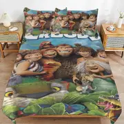 v3044 Bed Sheets Bedding The Croods Cartoon Bedding Sets Ultra Soft Skin-Friendly Duvet Cover 3 Piece, Cute Comforter Cover Bed Set for Boys Girls Ki