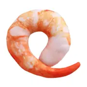 Shrimp-Shaped Supportive Throw Pillow, Ideal For Travel And Home Decor, Stuffed With Resilient Fill For Ultimate Comfort