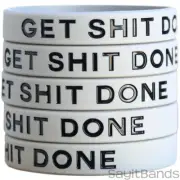 5 GET SH*T DONE Wristbands - Color Filled Modivation Silicone Bracelet Bands