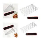 6 Pieces Metal Skewers for Grilling Flat Long Shish Kebab Skewers BBQ Pin Stick