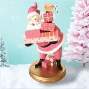 14" Vintage Retro Pink Santa With Gifts Christmas Decor *SHIPS WITHIN 15 DAYS*