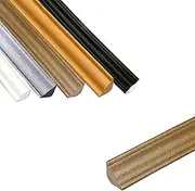 Flexible Molding Trim, TPE Self Adhesive Quarter Round Molding Strip, Wall Corner Decoration Tile Trim for Bedroom Kitchen Renovation (Champagne Gold, 3m 12x9mm)