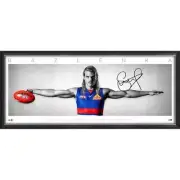 BAILEY SMITH WESTERN BULLDOGS HAND SIGNED FRAMED 'BAZLENKA' OFFICIAL WINGS PRINT