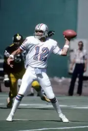Quarterback Ken Stabler Of The Houston Oilers Drops Back 4 Old Football Photo