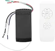 Ceiling Fan Remote Control Kit, English Universal Wireless Smart Remote Control Light Remote Speed Timing Plastic Wireless Remote Control and Receiver Kit with Stand for Ceiling Fan Lamp
