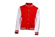 Awdis Unisex Varsity Jacket (Fire Red / White) (XS)