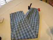 Men's Izod sleepwear Sleep Pants PJ bottoms multi blue plaid lounge S small NEW