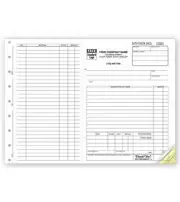 250 Work Orders, Side-Stub, Large Carbonless Forms Nebs/Deluxe No. 6545 / 2 Part