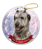 Holiday Pet Gifts Grey Irish Wolfhound Dog Porcelain Christmas Ornament