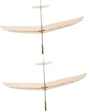 QUMIIRITY 2pcs DIY Wooden Airplane Glider for Kids: Unfinished Craft Toy for Painting & Building - Long-Range Flying Model for Outdoor Fun