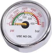 1 Piece 1/8NPT Thread Back Axial Connection Gas Pressure Gauge Metal 6000Psi/400Bar