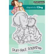 CAT KID TOGETHER Purr-Fect! Penny Black Cling Rubber Stamp Set 40-527 New