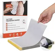 MUNBYN Tattoo Transfer Paper 100 Sheets, A4 Size Tattoo Stencil Paper, 4-Layer Premium DIY Transfer Paper Tattoo Stencils, Tattoo Kit Tattoo Supplies