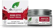 Dr Organic Rose Otto Night Cream, Moisturising, Healthy-Aging, Wrinkles, Natural, Vegan, Cruelty-Free, Paraben & SLS-Free, Recycled & Recyclable, Certified Organic, 50ml, Packaging may vary