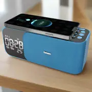 Danoz Smart - Digital Led Alarm Clock Night Light Led Bluetooth Speakers with Wireless Charger Stereo Speakers