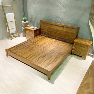 A.H.furniture 全柚木方格床 打破行情 全台最低價柚木實木床架 柚木床架 雙人床 加大雙人床 滿版實木床