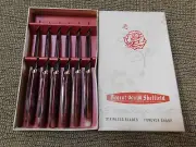 6 Vintage Regent & Sheffield Steak Knife Set Knives Forever Sharp Bakelite??