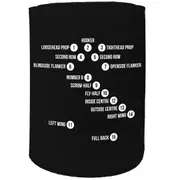 Alcohol Stubby Holder - Rugby Positions - Funny Novelty Birthday Gift Joke Beer Can Bottle