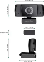2021 AutoFocus Webcam with Microphone & Privacy Cover, Wansview HD 1080P USB PC