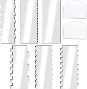 8 Pieces Clear Acrylic Cake Scraper, 6Pcs Icing Scraper Comb and 2Pcs Soft Pl...