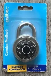 CALIBER COMBO PADLOCK 3 NUMBER COMBINATION PAD LOCK 2 in (50 mm)