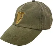 CARROLLS IRISH GIFTS Traditional Craft Ireland Guinness Harp Washed Baseball Cap for Men, Bottle Green, One size