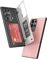 [TORU] CX Hybrid for Samsung Galaxy S23 Ultra Wallet Case | Dual Layer Slim Protective Hard Cover with Hidden 2-Credit Card Slot Holder - Pink