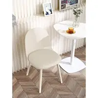 在飛比找ETMall東森購物網優惠-北歐奶油風餐椅白色塑料家用餐桌椅現代簡約網紅椅子小戶型書桌凳