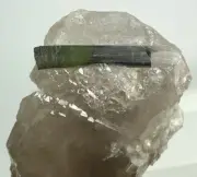 Green Tourmaline Crystal with Quartz Specimen Unique Shape Piece @Afghan 591 Cts