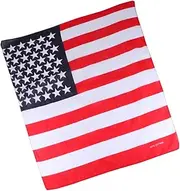 [COMPUKAS] Patriotic American Flag Bandanas 2 Pack Washable Cotton Headbands Banner Design