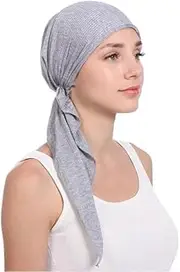 [Generic] Chemo Hat Headwear Woman's Stretchy Beanie Sun Protection Bandana Long Hair Turban Cap Skull Cap Ethnic Headscarf Hat Headscarf for Cancer Patients,Alopecia Hair Loss
