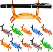 Jecery Crab Pen Holder Japanese Funny Weightlifting Crabs Pen Stand Creative Cute Holder Storage Rack for Single Storage Office Desk Display Decorations Stationery Gift, 5 Colors(10 Pcs)