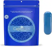 Colored Size 0 Empty Gelatin Capsules by Capsuline - Blue/Blue 1000 Count |Kosher & Halal Certified |Gluten Free