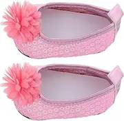 NAMOARLY Floral Dress Shoes for Dolls 18'' Girls Toys Sequined Low Top Footwear for Playtime