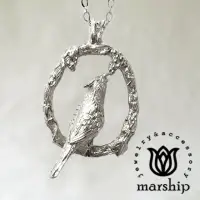 在飛比找momo購物網優惠-【Marship】日本銀飾品牌 葡萄與鸚鵡項鍊 925純銀 