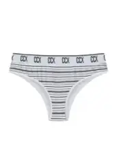 CCX By City Chic Ladies Cotton Hipster Underwear size 16 Colour Grey Stripe