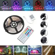 5M SMD 3528 RGB 300 LED Waterproof Strip Light For Xmas Holiday Decor Power Supply DC12V 7757 US PLUG