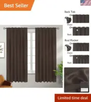 Soft Touch Back Tab & Rod Pocket Blackout Curtains - Enhancing Comfort in Brown
