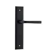 Iver Annecy Door Lever Handle on Stepped Backplate Matt Black