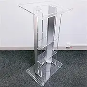 ASSYA Transparent Acrylic Podium, Floor-Standing Speech Desktop, Portable Hotel Reception Desk, Suitable for Churches, Conferences, Receptions
