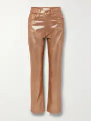 [Ulla Johnson] Ulla Johnson - The Agnes High-rise Straight-leg Metallic Jeans - Rose gold - 26 26 Rose gold