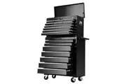 Giantz 17 Drawer Tool Box Cabinet Chest Trolley Toolbox Garage Storage Box Black