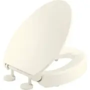 KOHLER Hyten Elongated Toilet Seat Conventional Elevated Quiet-Close Biscuit